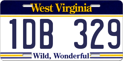 WV license plate 1DB329