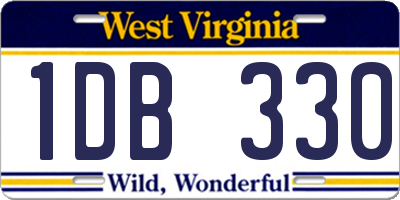 WV license plate 1DB330
