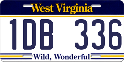 WV license plate 1DB336