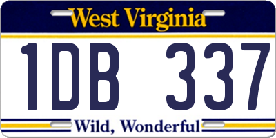 WV license plate 1DB337