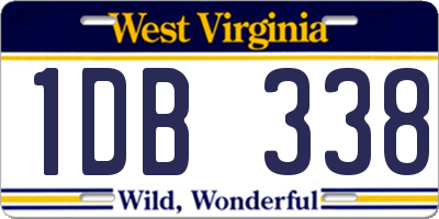 WV license plate 1DB338