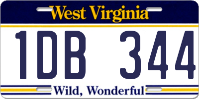 WV license plate 1DB344