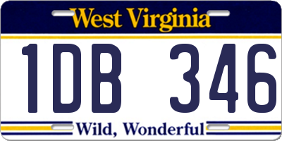 WV license plate 1DB346