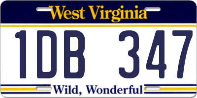 WV license plate 1DB347