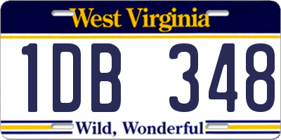WV license plate 1DB348