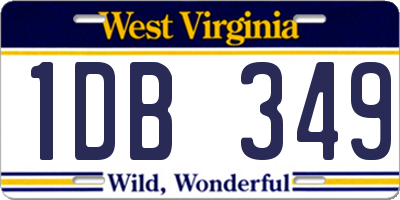 WV license plate 1DB349