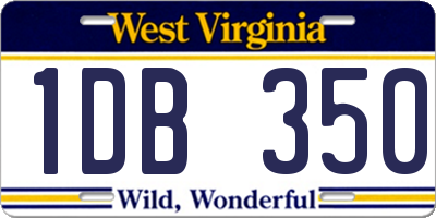WV license plate 1DB350