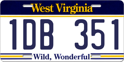 WV license plate 1DB351