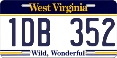 WV license plate 1DB352