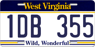 WV license plate 1DB355