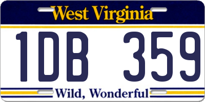 WV license plate 1DB359