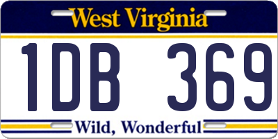 WV license plate 1DB369