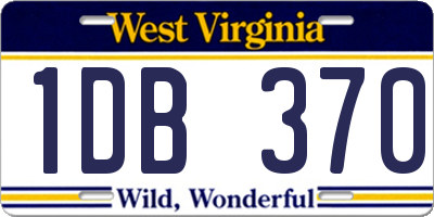 WV license plate 1DB370