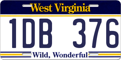 WV license plate 1DB376