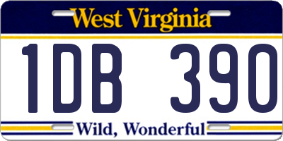 WV license plate 1DB390