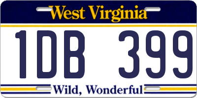 WV license plate 1DB399