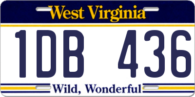 WV license plate 1DB436