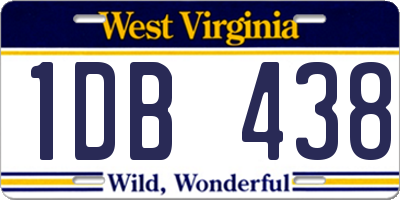 WV license plate 1DB438