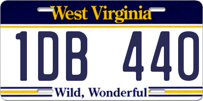 WV license plate 1DB440