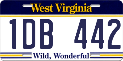 WV license plate 1DB442