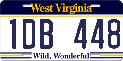 WV license plate 1DB448