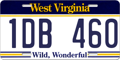 WV license plate 1DB460