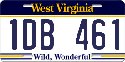 WV license plate 1DB461