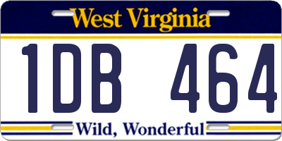 WV license plate 1DB464