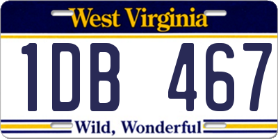 WV license plate 1DB467