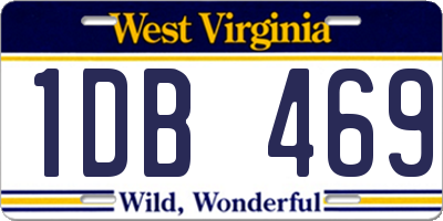 WV license plate 1DB469