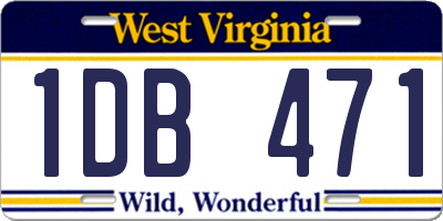 WV license plate 1DB471