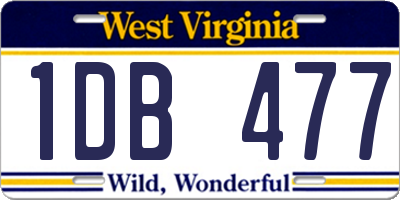 WV license plate 1DB477