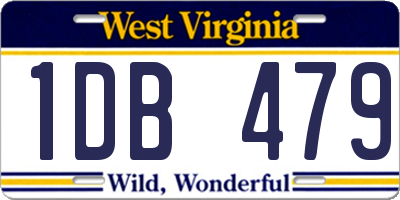 WV license plate 1DB479