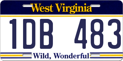 WV license plate 1DB483
