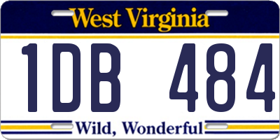 WV license plate 1DB484