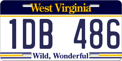 WV license plate 1DB486