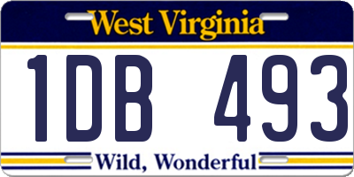 WV license plate 1DB493