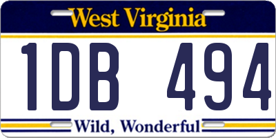 WV license plate 1DB494