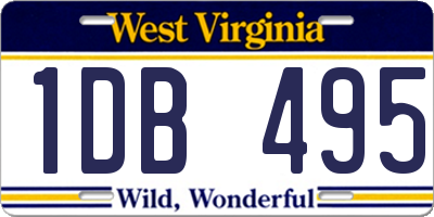 WV license plate 1DB495