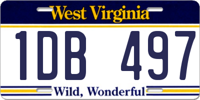 WV license plate 1DB497