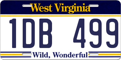 WV license plate 1DB499