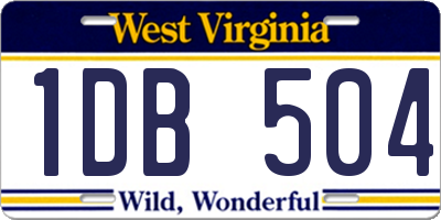 WV license plate 1DB504