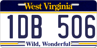 WV license plate 1DB506