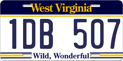 WV license plate 1DB507