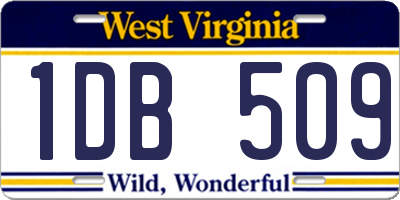 WV license plate 1DB509