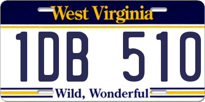 WV license plate 1DB510