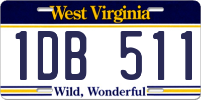 WV license plate 1DB511