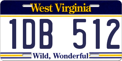 WV license plate 1DB512