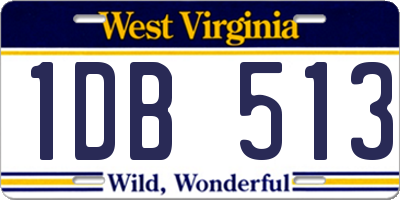 WV license plate 1DB513
