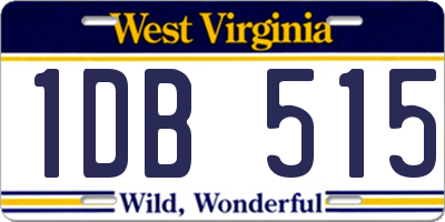 WV license plate 1DB515